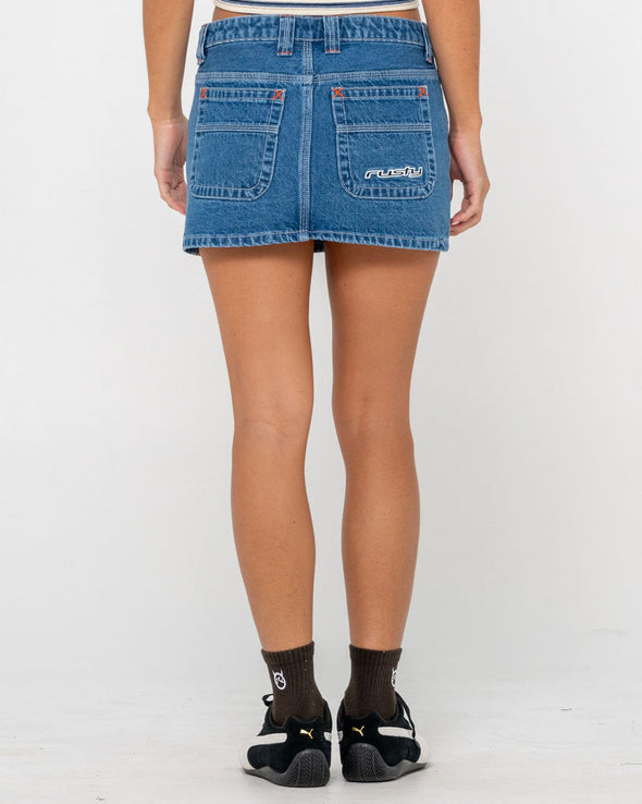 RUSTY FLIP MOMMY LOW RISE MINI DENIM SKIRT - MBO