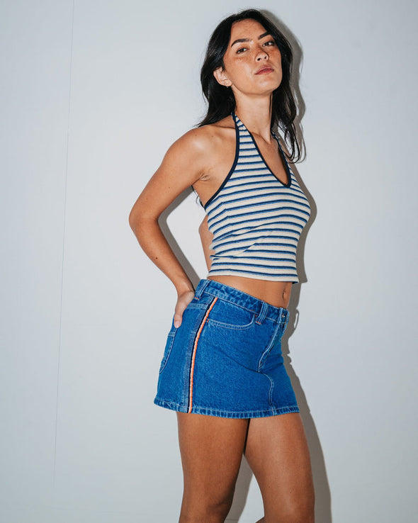 RUSTY FLIP MOMMY LOW RISE MINI DENIM SKIRT - MBO