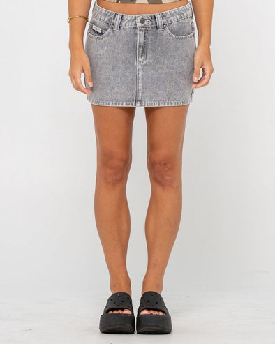 RUSTY MAVERICKS LOW RISE DENIM MINI SKIRT - LAO