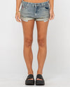 RUSTY NORTY PHEONIX LOW RISE DENIM MINI SHORT - DWG