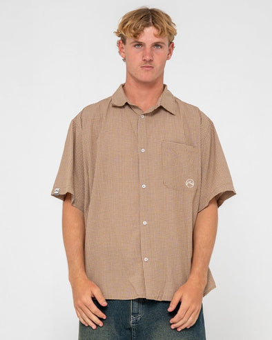 RUSTY HOODUS CHECK SHORT SLEEVE SHIRT - TOB