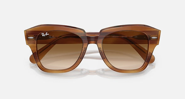 RAYBAN STATE STREET STRIPED BROWN W/ CLEAR GRADIENT BORWN