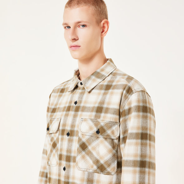 OAKLEY 90'S PLAID LS SHIRT - MIST/PEBBLE/ARMY G CHECK