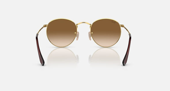 RAYBAN ROUND METAL GOLD W/ CLEAR GRADIENT BROWN