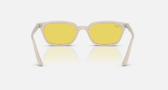 RAY BAN ZAYA CLOUDY WARM WHITE W/ YELLOW MIRROR FLASH GOLD