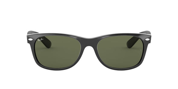 RAY BAN NEW WAYFARER BLACK W/ G-15 GREEN 55