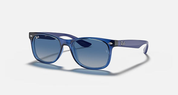 RAY BAN JUNIOR NEW WAYFARER TRANSPARENT BLUE W/ LIGHT GREY