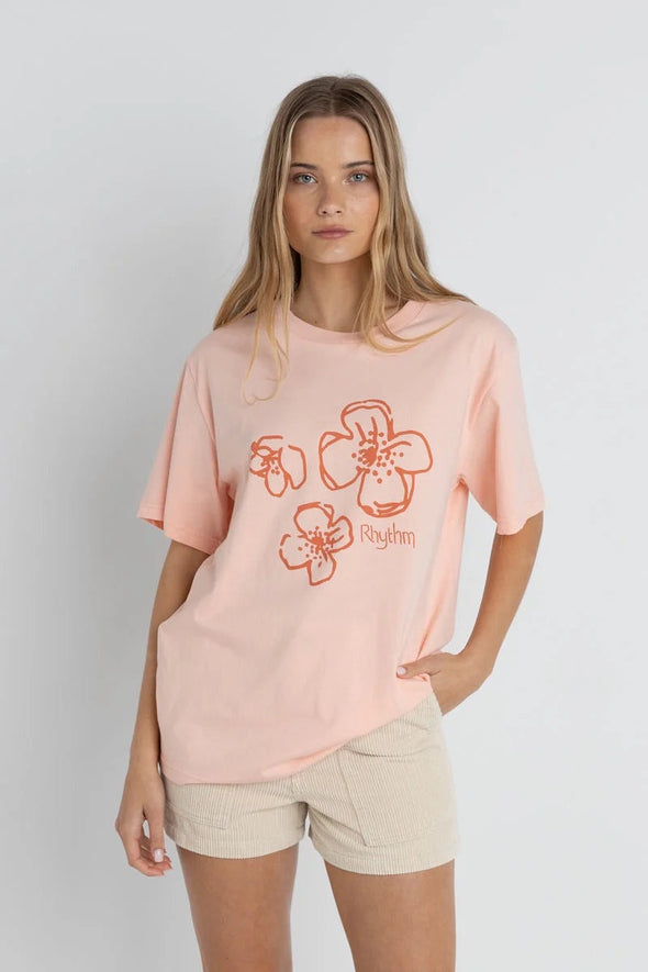 RHYTHM PARADISE FLORAL OVERSIZED T-SHIRT - PINK