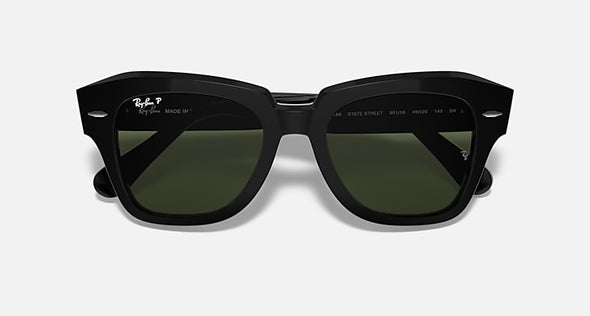 RAYBAN STATE STREET BLACK W/ G-15 GREEN POLARIZED