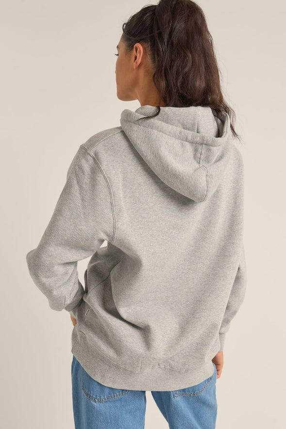 RHYTHM LOGO BOYFRIEND FLEECE HOOD - GREY HEATHER