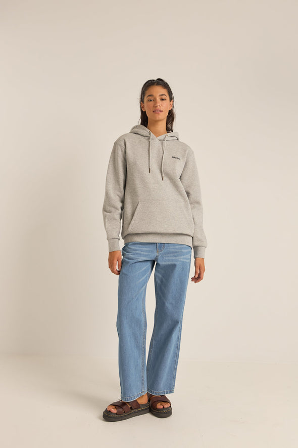 RHYTHM LOGO BOYFRIEND FLEECE HOOD - GREY HEATHER