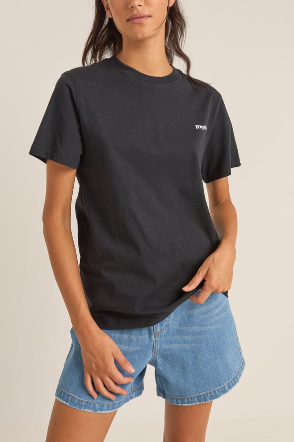 RHYTHM LOGO BOYFRIEND T-SHIRT - BLACK