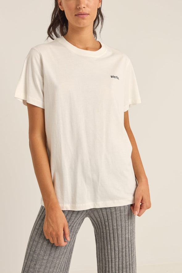 RHYTHM LOGO BOYFRIEND T-SHIRT - WHITE