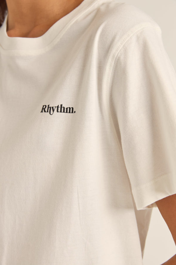 RHYTHM LOGO BOYFRIEND T-SHIRT - WHITE