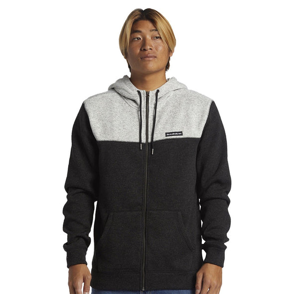 QUIKSILVER KELLER BLOCK ZIP - BLACK HEATHER