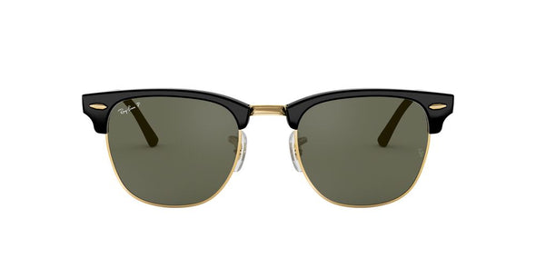 RAY BAN CLUBMASTER BLACK W/ CRYSTAL GREEN POLARIZED - AC - 51