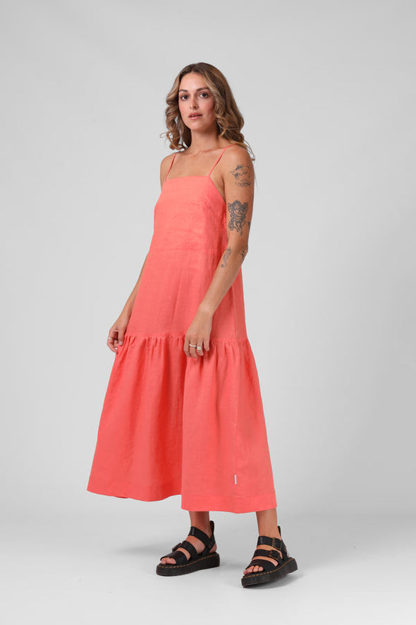 RPM ANTOINETTE DRESS - WASHED CORAL