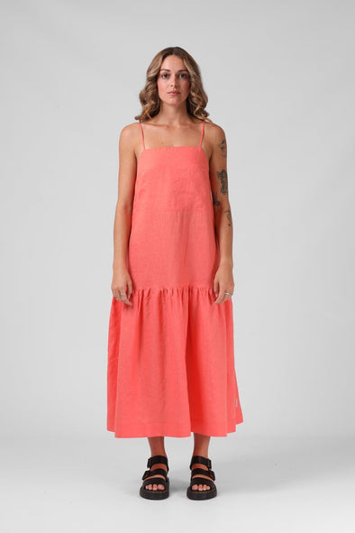 RPM ANTOINETTE DRESS - WASHED CORAL