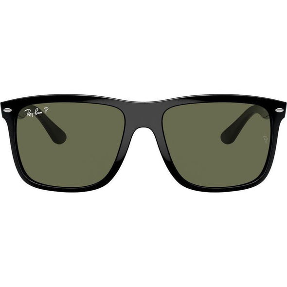 RAY BAN BOYFRIEND TWO BLACK W/ POLARIZED GREEN (57)