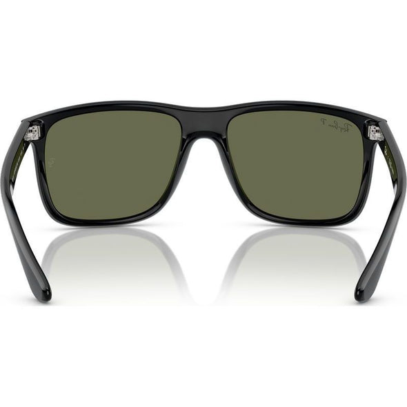 RAY BAN BOYFRIEND TWO BLACK W/ POLARIZED GREEN (57)