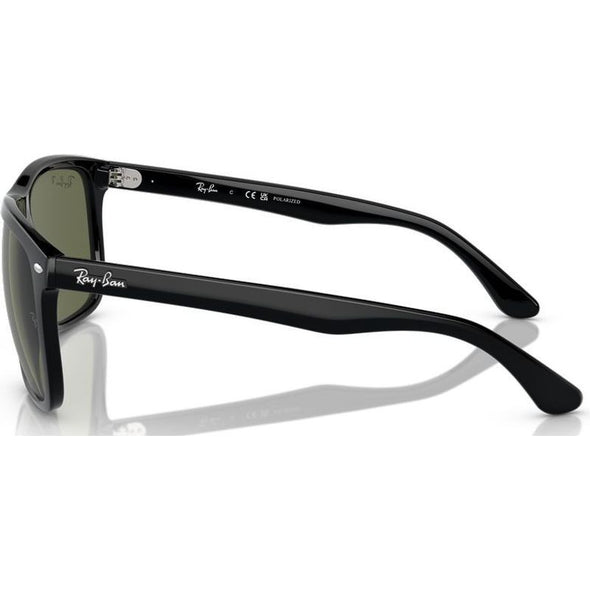 RAY BAN BOYFRIEND TWO BLACK W/ POLARIZED GREEN (57)