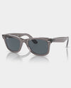 RAYBAN WAYFARER GREY ON TRANSPARENT W/ BLUE