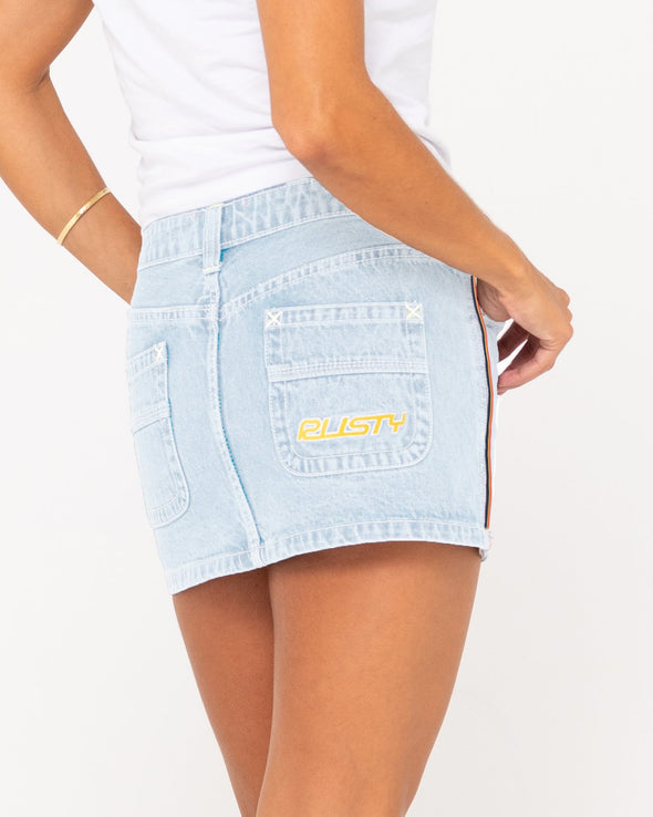 RUSTY FLIP MOMMY LOW RISE MINI DENIM SKIRT - SHR