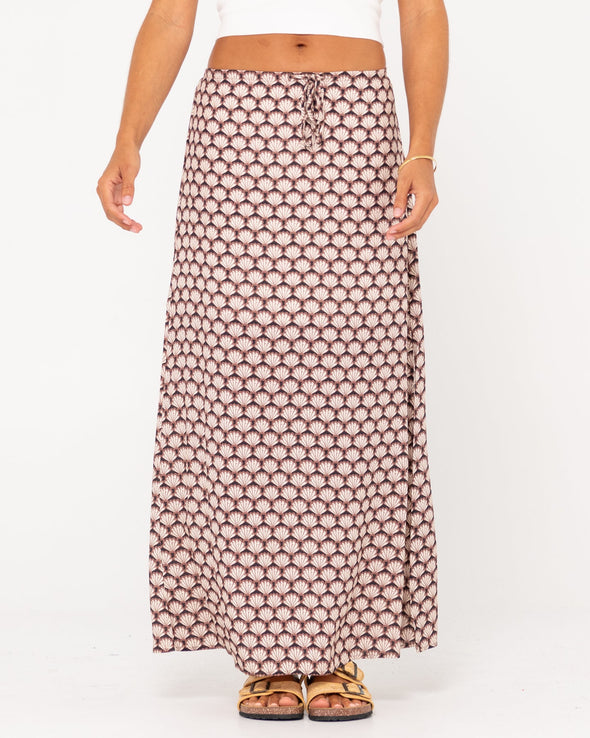 RUSTY SORRENTO MIDI SKIRT - TUSCAN BROWN