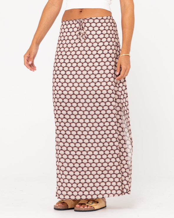 RUSTY SORRENTO MIDI SKIRT - TUSCAN BROWN