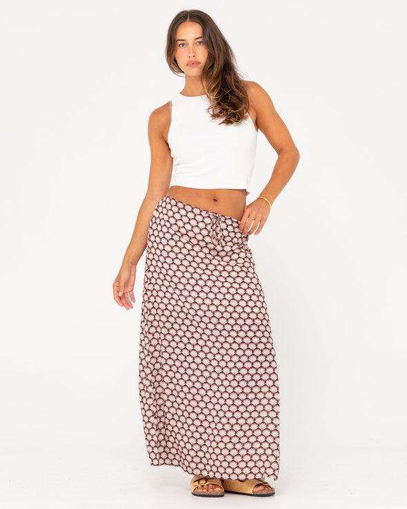 RUSTY SORRENTO MIDI SKIRT - TUSCAN BROWN