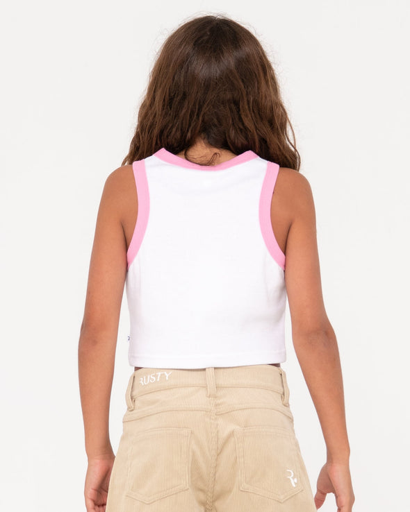 RUSTY LINE RACER TANK-GIRLS - WHITE