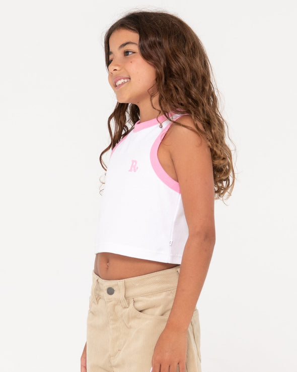 RUSTY LINE RACER TANK-GIRLS - WHITE