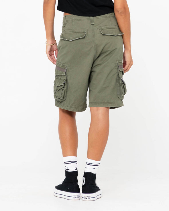 RUSTY TANK GIRL LOW RISE LOOSE FIT CARGO SHORT - ARM