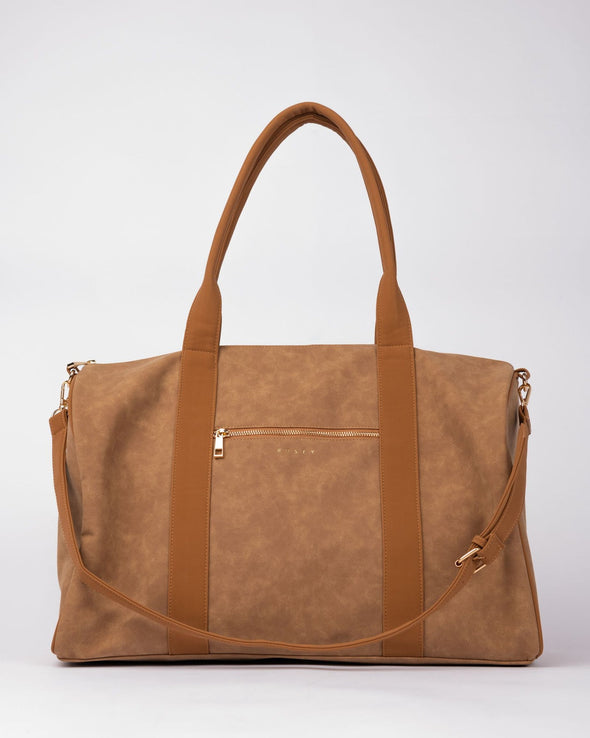 RUSTY ARIA SUEDE WEEKENDER BAG - TAN