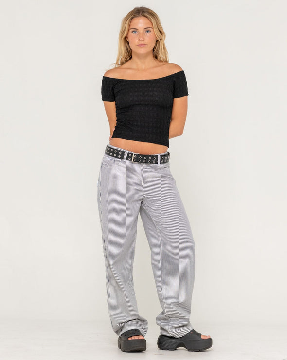 RUSTY CIAO BELLA OFF SHOULDER TOP - BLK