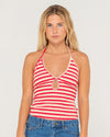 RUSTY EMMA CUT OUT SKIMMER TANK - RED