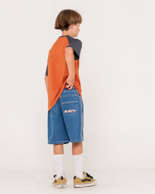 RUSTY BOYS FLIP DADDY 2.0 JORT - MIDDY BLUE
