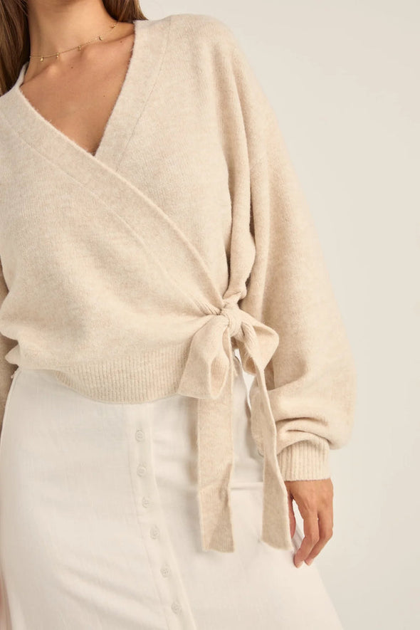 RHYTHM LEXIE WRAP FRONT KNIT - NATURAL