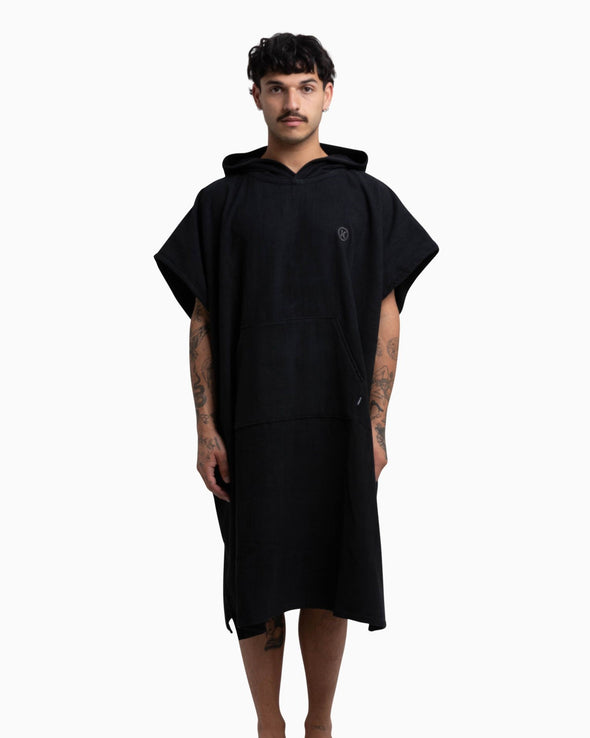 HURLEY SURF+ O&O HOODED TOWEL - BLACK