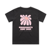 WHANGAMATA SURF SHOP FLOWER HEAVY FAFED TEE - FADED BLACK