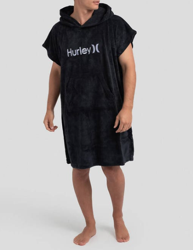 HURLEY SURF+ O&O HOODED TOWEL - BLACK