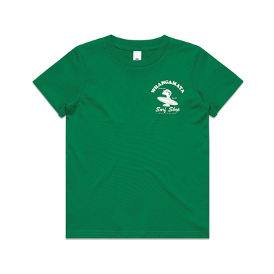 WHANGAMATA SURF SHOP KIDS DOG LIFE TEE - GREEN