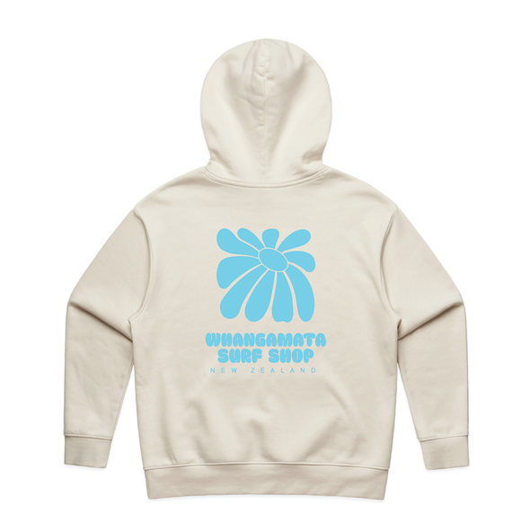 WHANGAMATA SURF SHOP HEAVY FLOWER HOOD - ECRU