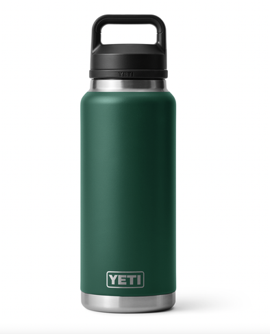 YETI RAMBLER 36OZ (1065ML)BOTTLE W/ CHUG CAP - BLACK FOREST GREEN