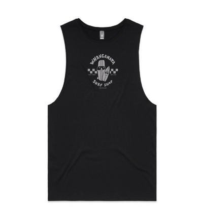 WHANGAMATA SURF SHOP SURF DUDES SINGLET - BLACK