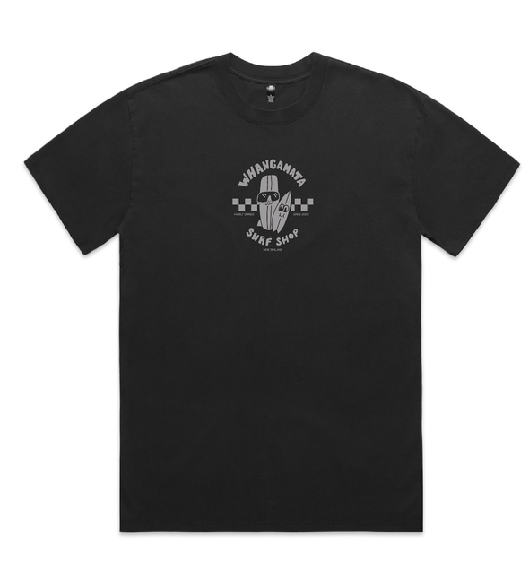 WHANGAMATA SURF SHOP KIDS SURF DUDES TEE - FADED BLACK