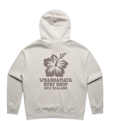 WHANGAMATA SURF SHOP HIBISCUS BLOOM RELAX HOOD - FADED BONE
