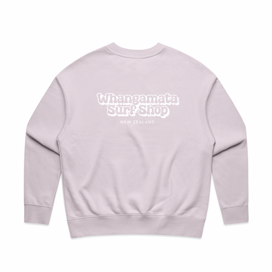 WHANGAMATA SURF WOMENS RELAXED BUBBLE CREW - ORCHID