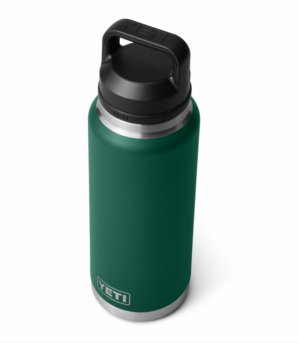YETI RAMBLER 36OZ (1065ML)BOTTLE W/ CHUG CAP - BLACK FOREST GREEN