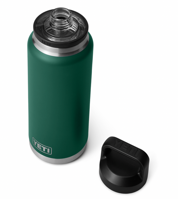 YETI RAMBLER 36OZ (1065ML)BOTTLE W/ CHUG CAP - BLACK FOREST GREEN